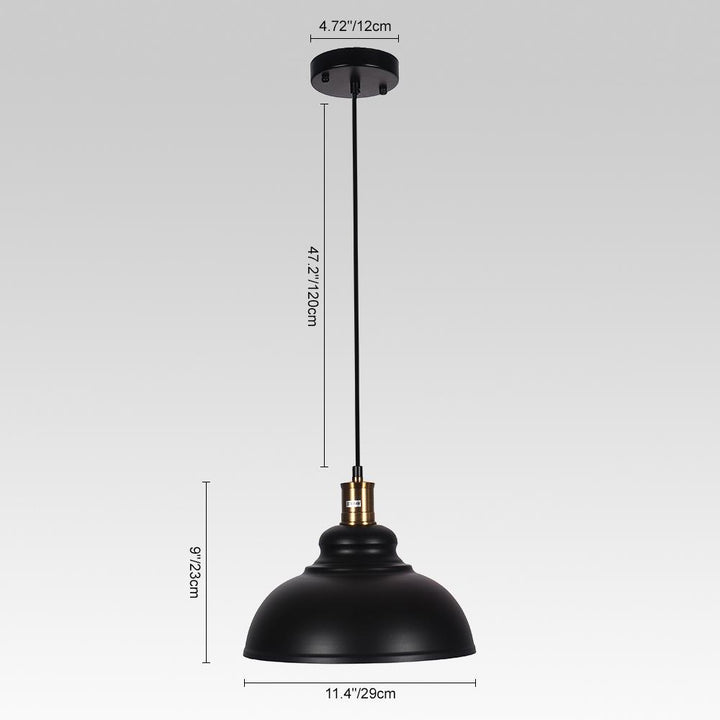 Diseño contemporáneo: lámpara colgante industrial negra para iluminación de espacios interiores.