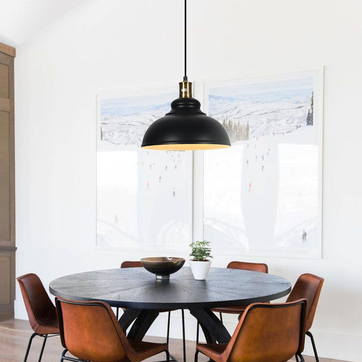Lámpara colgante industrial negra, estilo moderno para cocina y hogar.