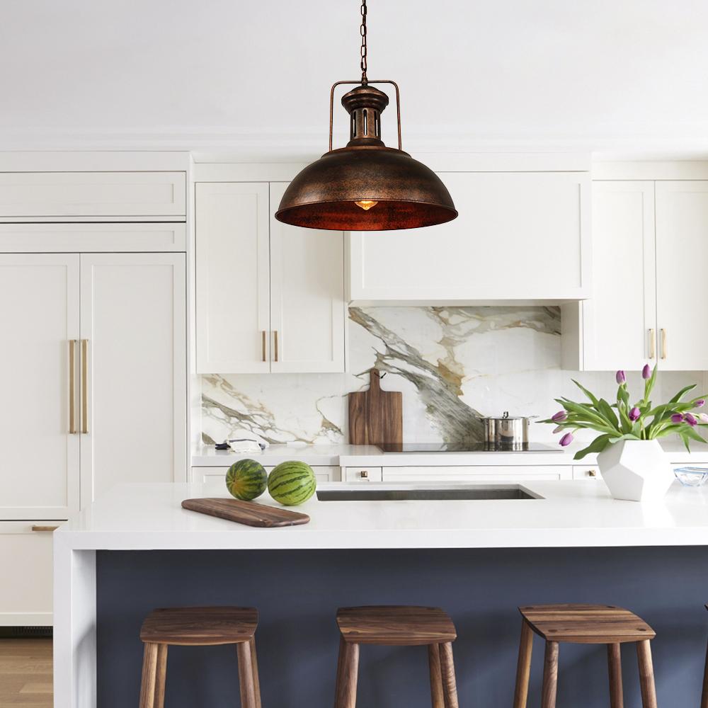Iluminación de techo rústica industrial. Lámpara de cúpula perfecta para decoración de interiores.
