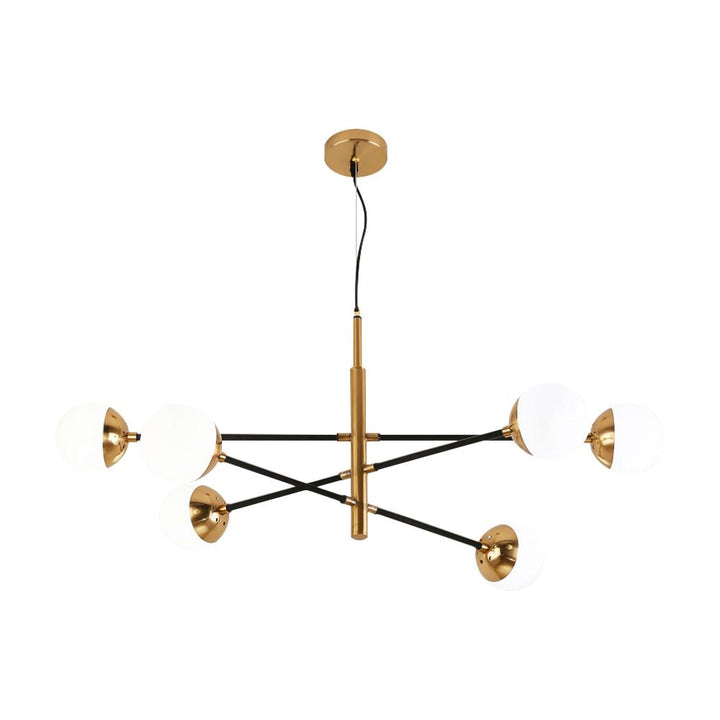 Candelabro Sputnik con globos de vidrio. Lámpara de techo moderna de medio siglo, diseño único.