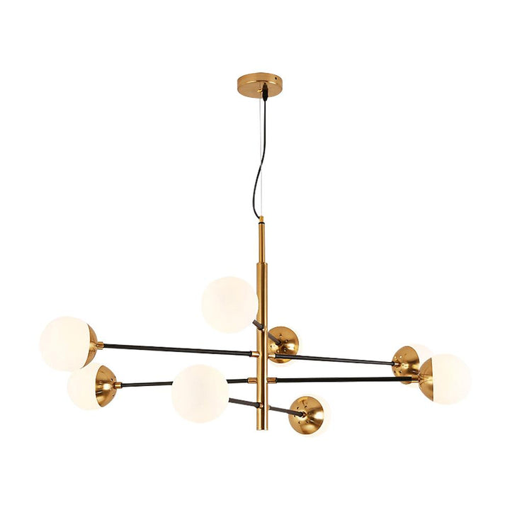 Lámpara de techo Sputnik negra de 8 luces. Iluminación moderna para dormitorio, diseño retro.