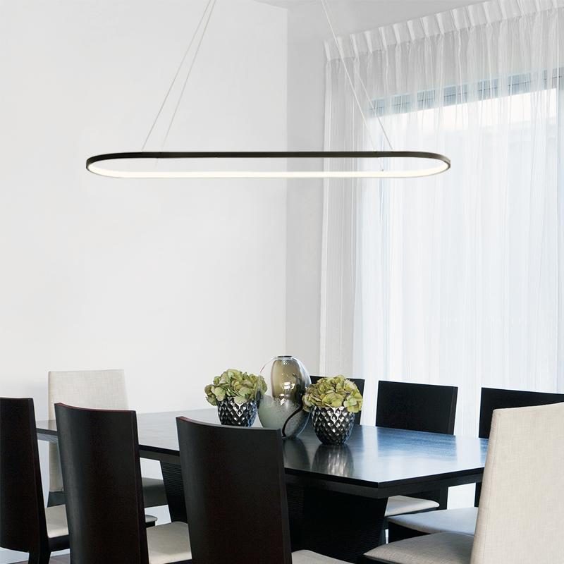 Lámpara de techo LED ovalada con iluminación contemporánea, ideal para decoración del hogar.
