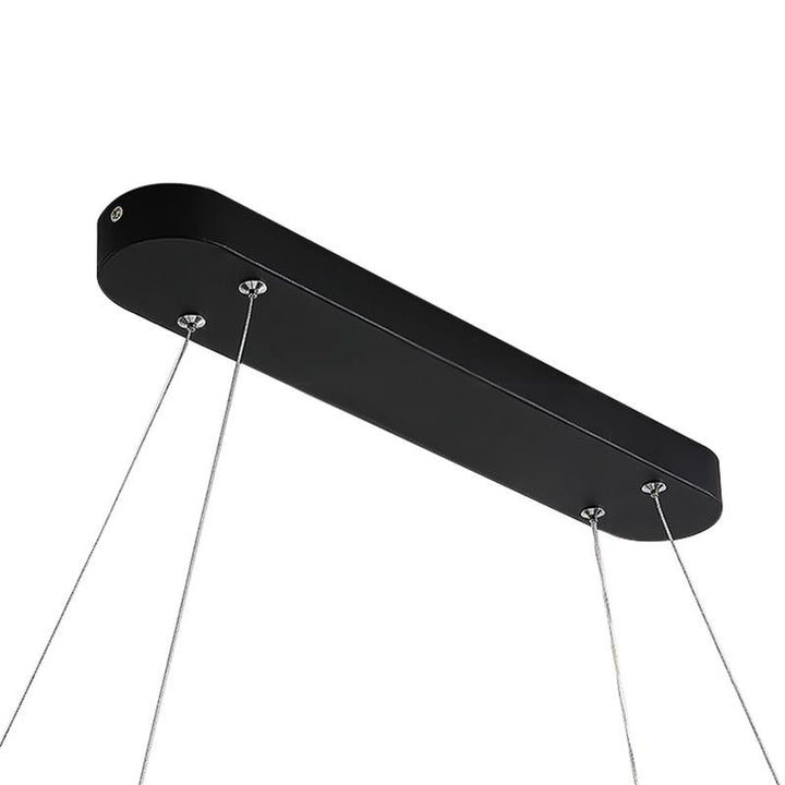Colgante moderno LED ovalado, ideal para crear ambiente sofisticado y contemporáneo.