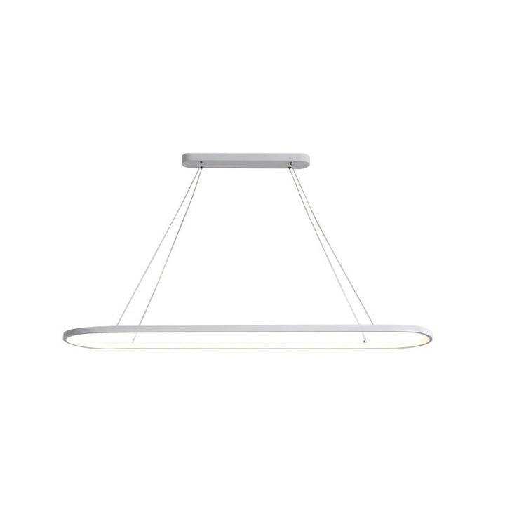 Lámpara colgante ovalada con tecnología LED, estilo contemporáneo y eficiencia.