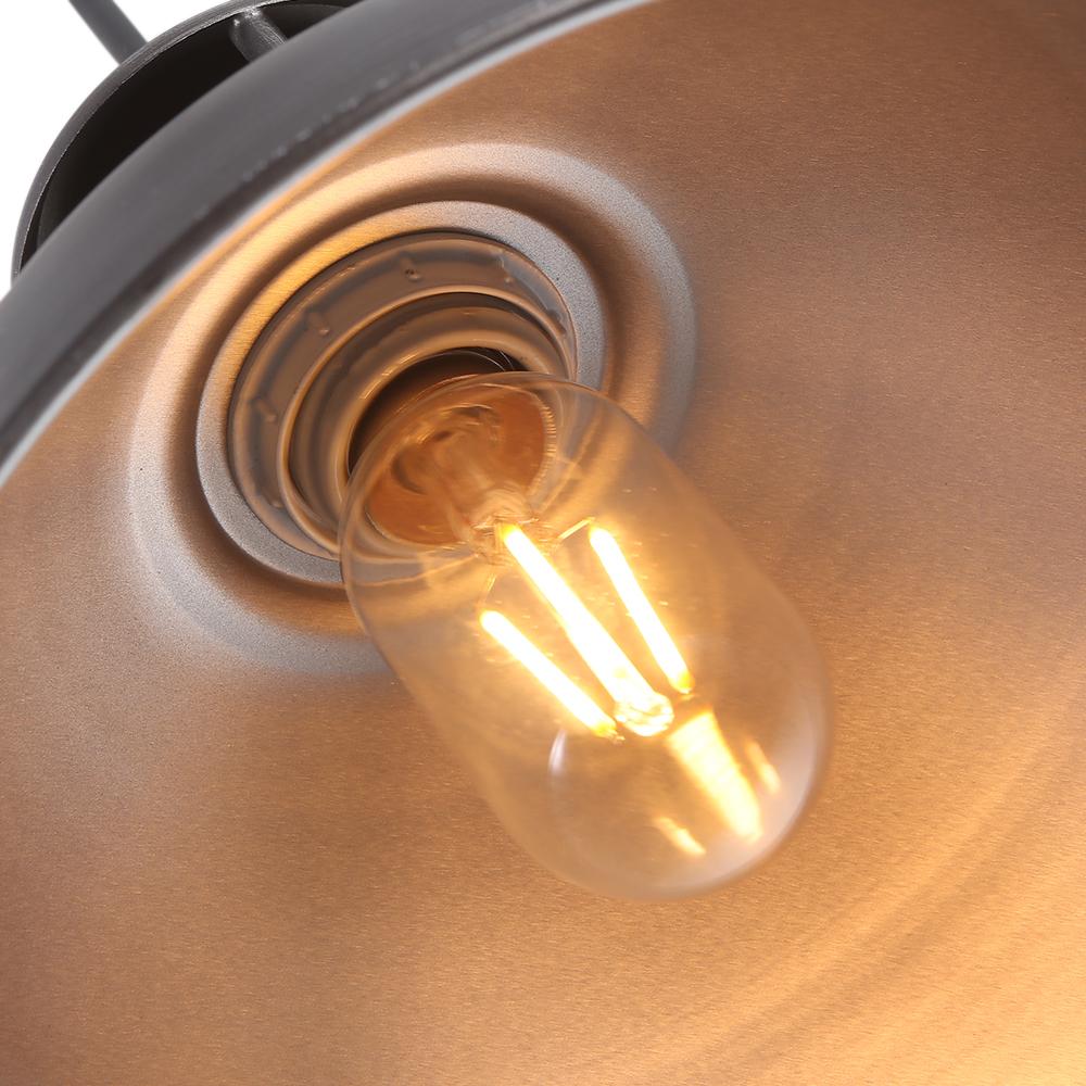 Lámpara para cocina estilo industrial, diseño de cúpula metálica color plata antigua.