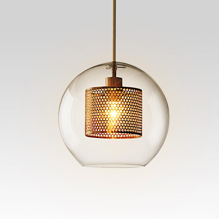 Lámpara contemporánea tipo globo de plata, colgante para sala, dormitorio o comedor.