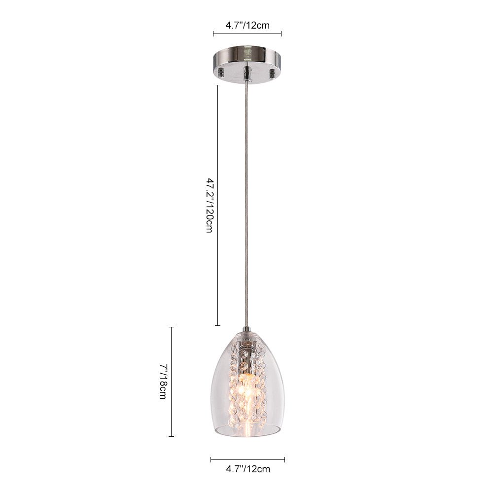 Lámpara colgante de 1 foco cromado, diseño campana. Crea un acento brillante y una iluminación moderna en tu hogar.