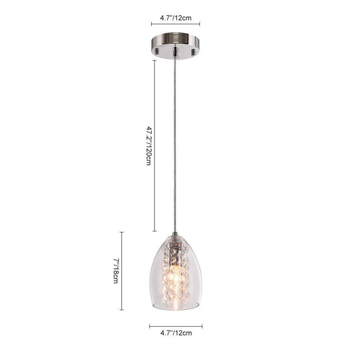Lámpara colgante de 1 foco cromado, diseño campana. Crea un acento brillante y una iluminación moderna en tu hogar.