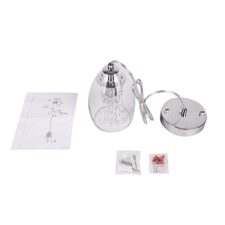 Lámpara colgante regulable de cromo, estilo campana. Iluminación brillante y moderna para cualquier hogar.