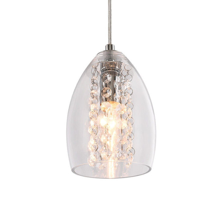 Colgante de 1 luz con estilo moderno y brillante. Ideal para iluminación interior contemporánea de cromo.