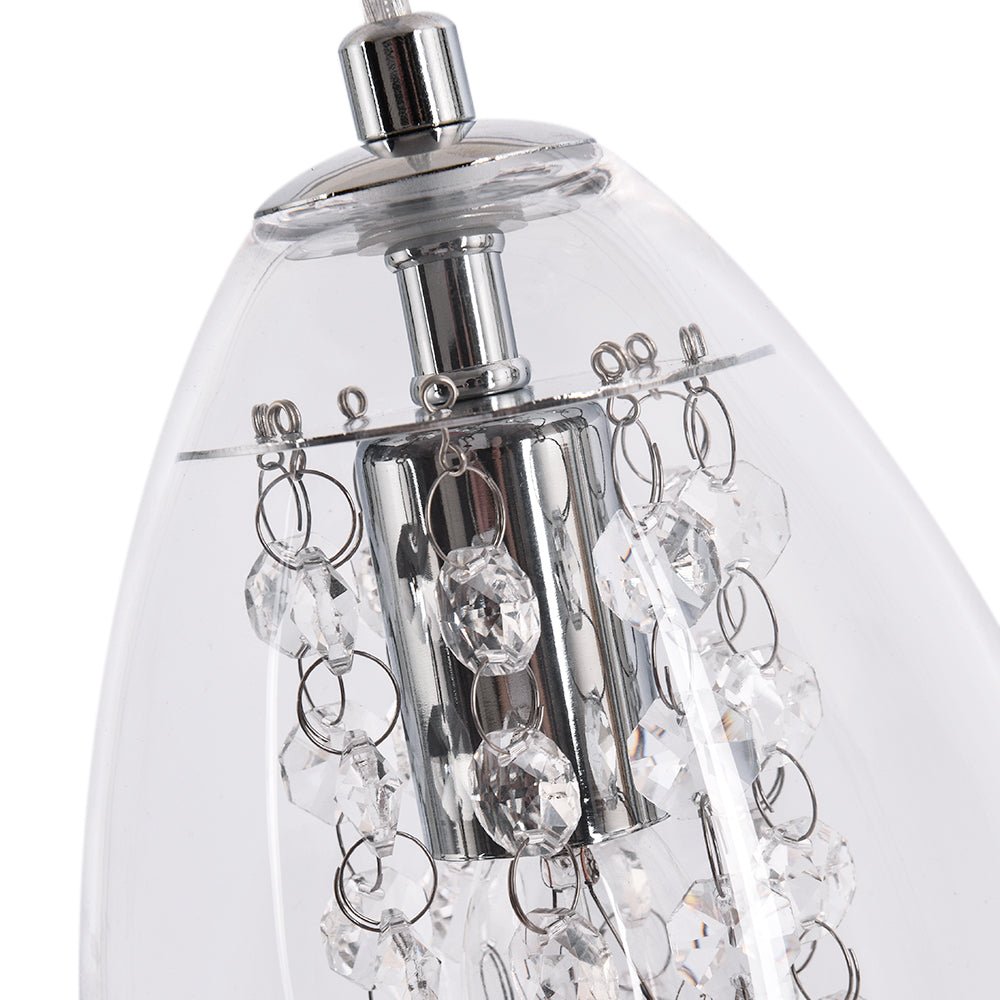 Colgante moderno de un foco para iluminación decorativa. Lámpara de cromo brillante, estilo campana para tu hogar.