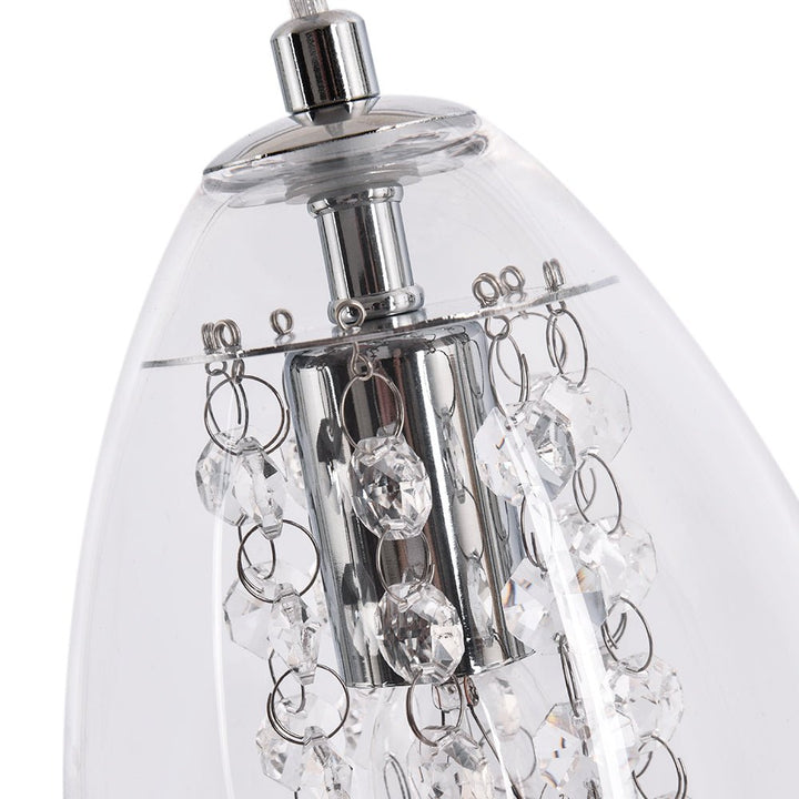 Colgante moderno de un foco para iluminación decorativa. Lámpara de cromo brillante, estilo campana para tu hogar.