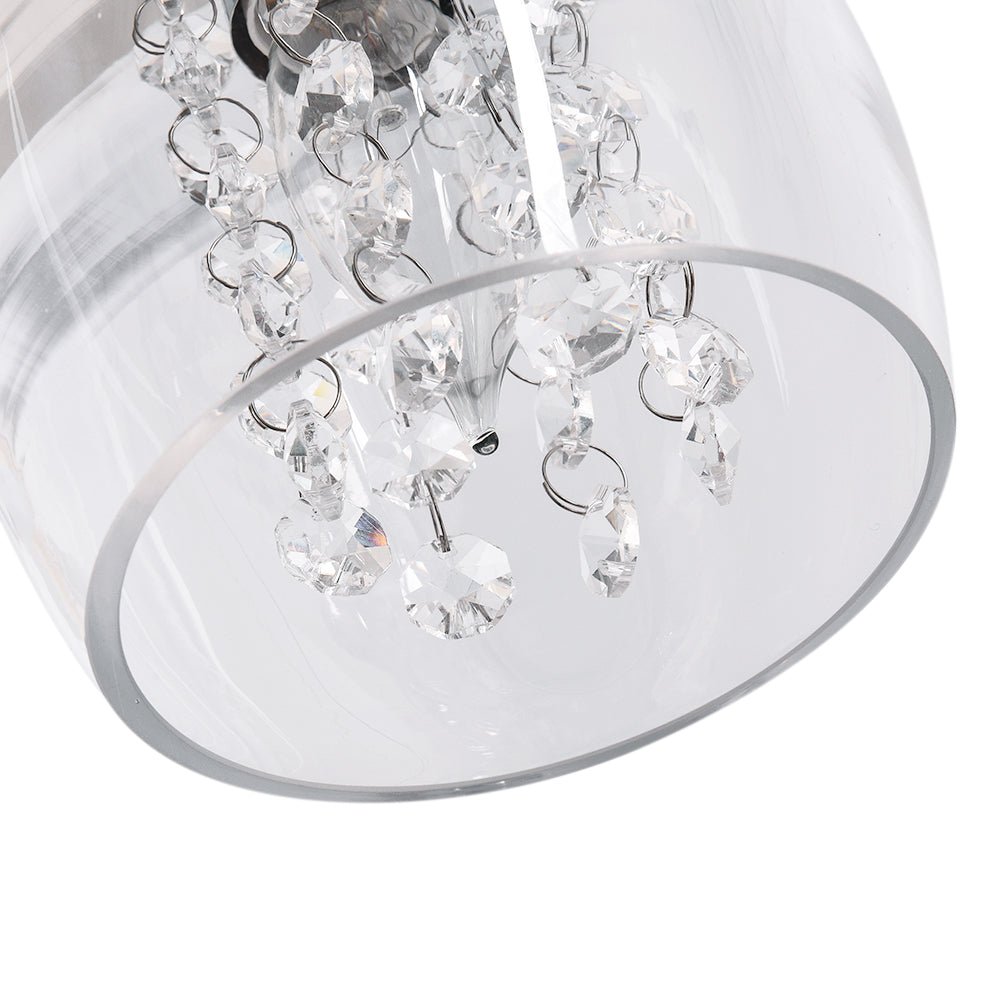 Elegante lámpara colgante de cromo, 1 luz. Iluminación moderna para el hogar, diseño campana contemporáneo.
