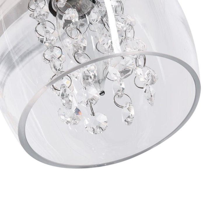 Elegante lámpara colgante de cromo, 1 luz. Iluminación moderna para el hogar, diseño campana contemporáneo.