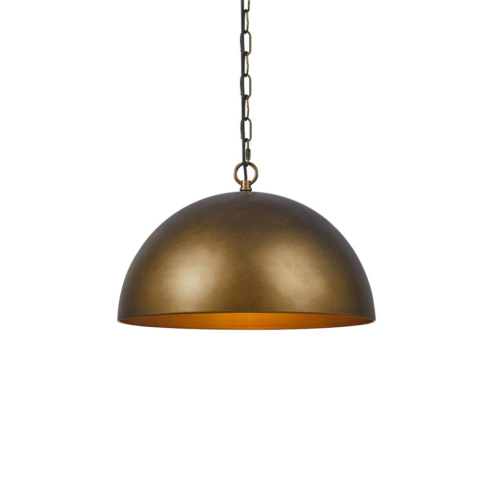 Lámpara colgante de cúpula industrial color bronce, ilumina tu cocina con estilo.
