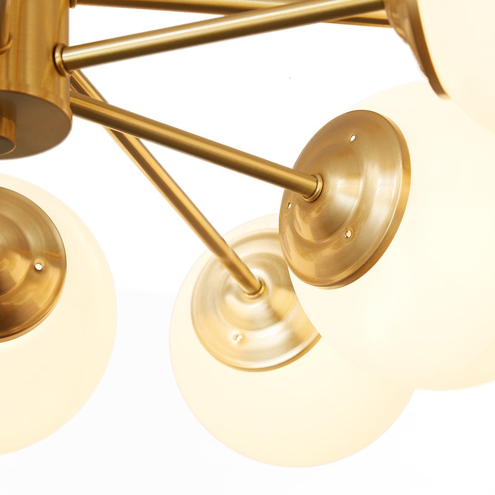 Candelabro Sputnik Mid-Century. 12 luces de cristal burbuja para iluminación de techo moderna.