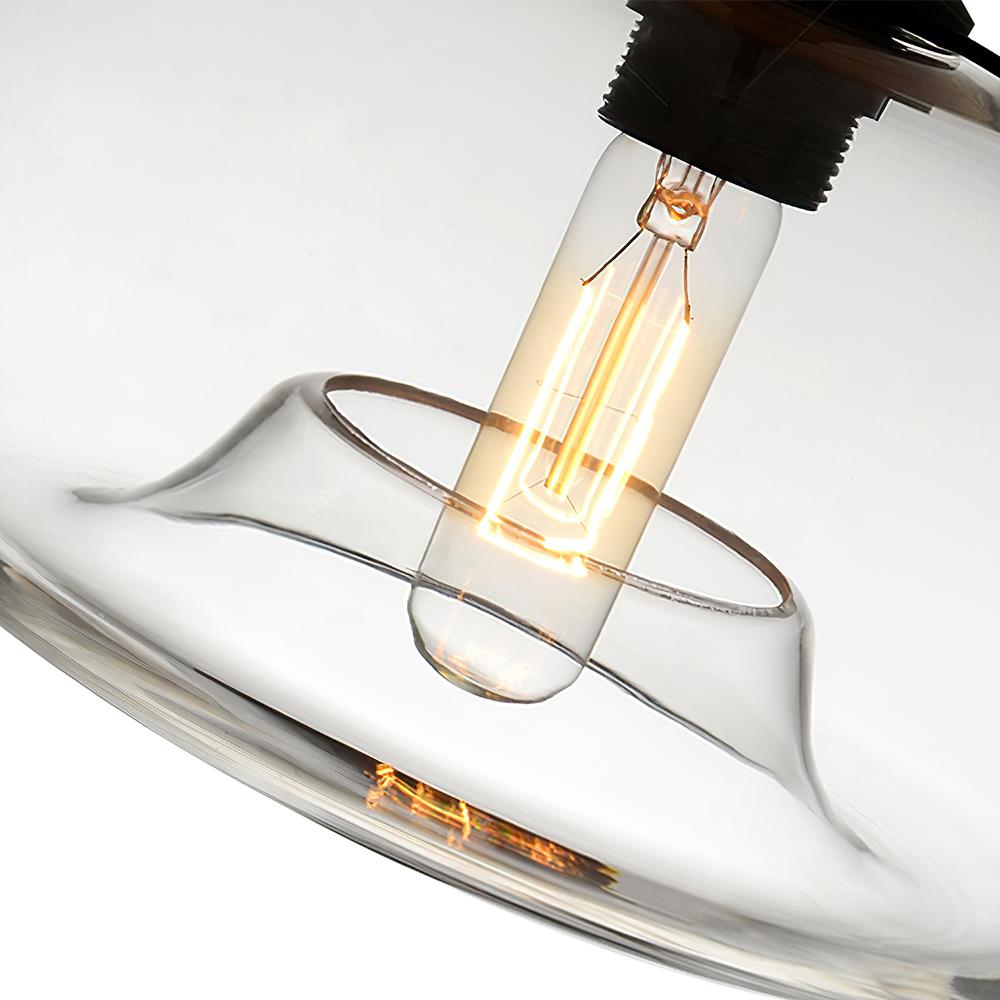 Moderna lámpara colgante con 3 luces y pantallas de cristal geométricas, ideal para decorar cualquier espacio del hogar.