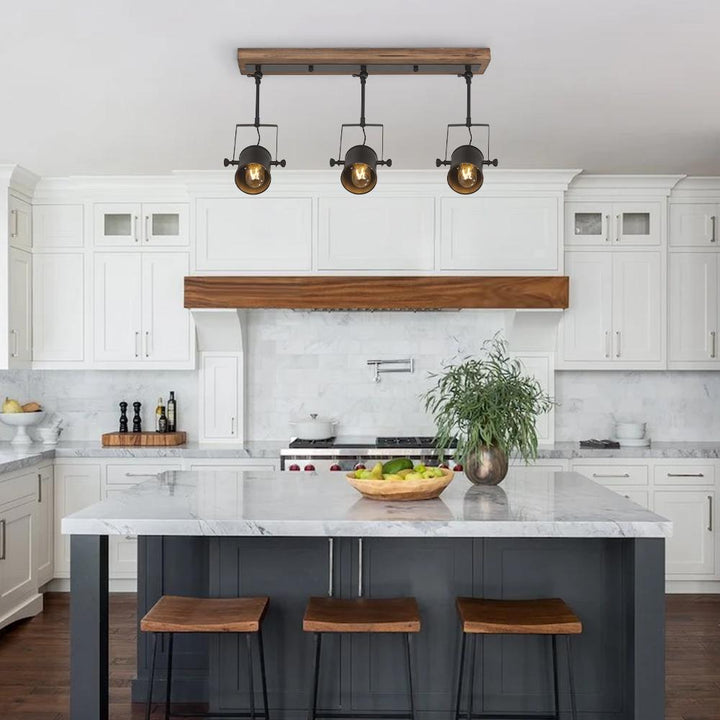 Aplique de techo industrial de 3 luces, perfecto para decoración moderna o rústica en interiores.