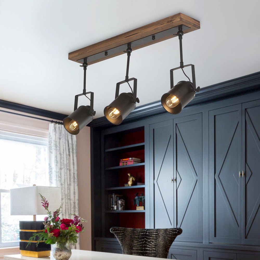 Lámpara de techo industrial de 3 luces, ideal para iluminación de cocina, sala de estar o dormitorio.