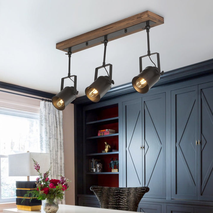Lámpara de techo industrial de 3 luces, ideal para iluminación de cocina, sala de estar o dormitorio.
