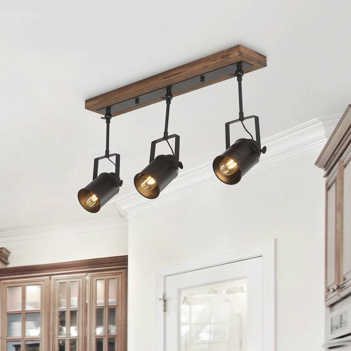 Iluminación rústica industrial de 3 luces, aplique de riel para un estilo moderno farmhouse en el hogar.