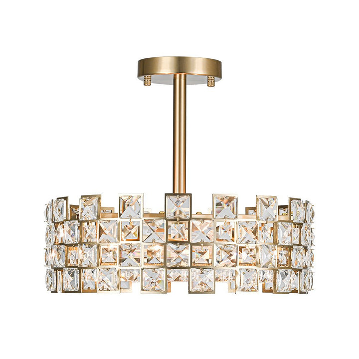 Luz de techo de lujo con diseño hueco de cristal. Iluminación semi empotrada para pasillos y comedores.