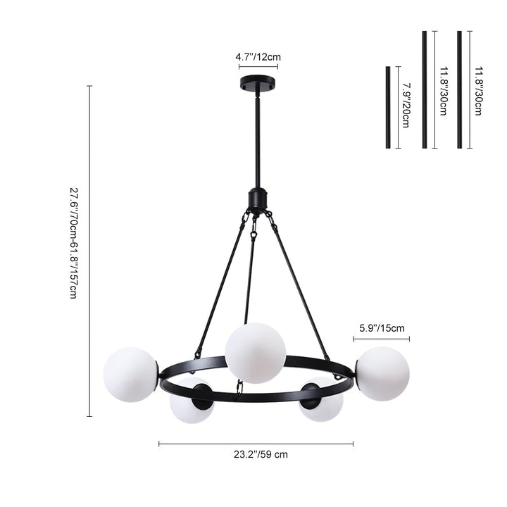 Candelabro de techo moderno negro de 5 luces con diseño de burbujas. Ideal para iluminación contemporánea.