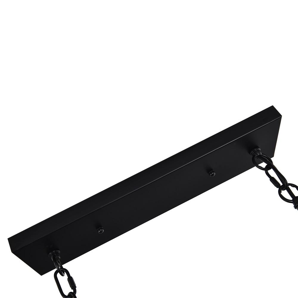 Lámpara colgante lineal rectangular de 5 luces. Ideal para isla de cocina, estilo moderno y rústico.