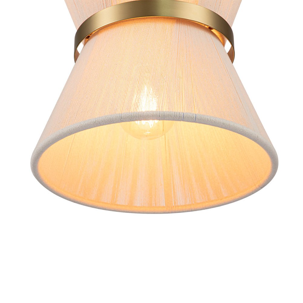 Luz colgante de cuerda negra, cónica, estilo moderno y regulable.