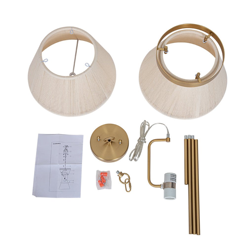 Luz colgante de cuerda beige, bohemia y regulable, para cualquier estancia.