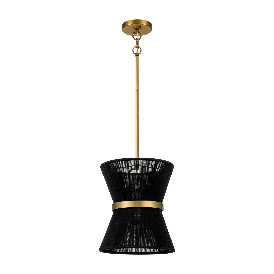 Luz colgante de cuerda negra bohemia, diseño cónico para el salón.