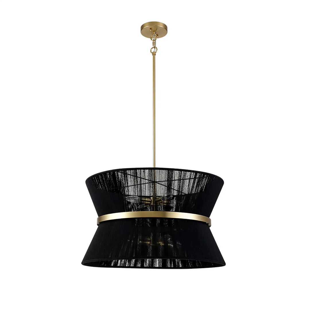 Lámpara de techo cónica de cuerda, perfecta para un ambiente bohemio.