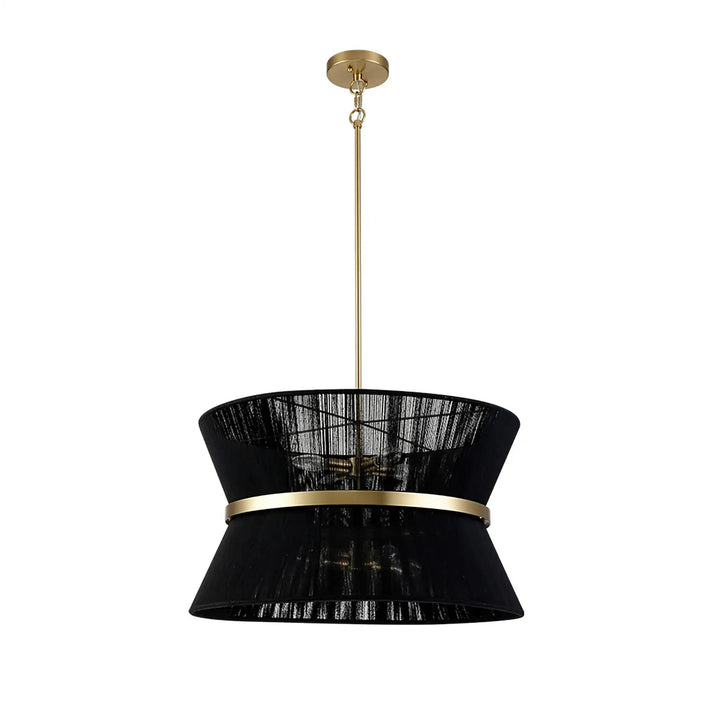 Lámpara de techo cónica de cuerda, perfecta para un ambiente bohemio.
