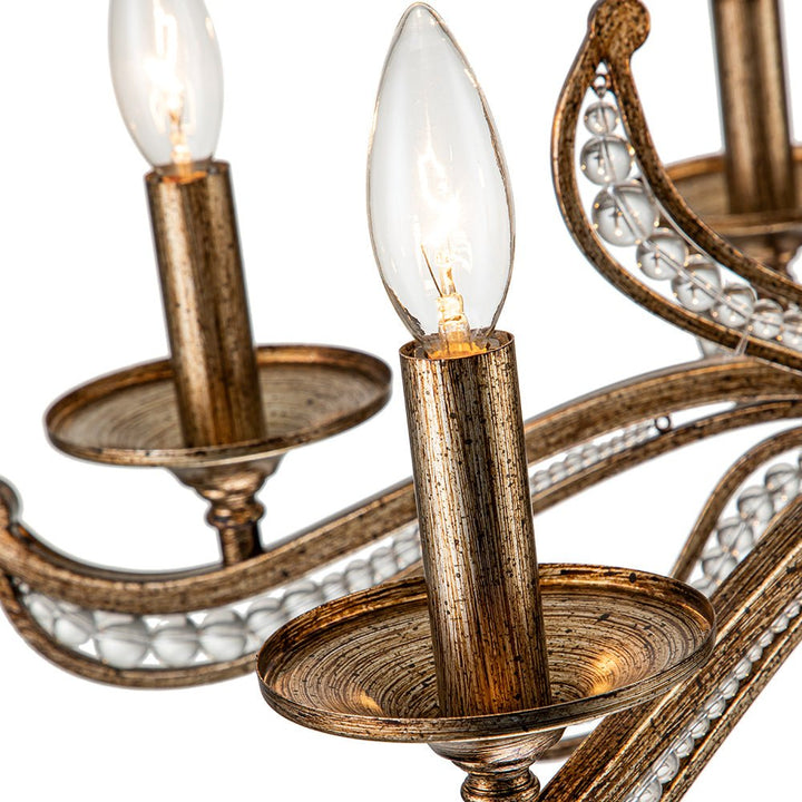 Decoración vintage: candelabro retro de cristal francés con 6 luces, para un toque de lujo sofisticado.