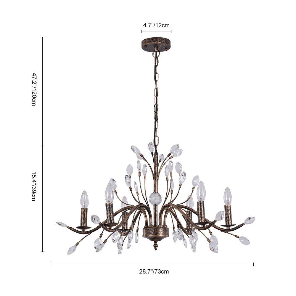 Candelabro de cristal puro estilo francés vintage, lámpara colgante para iluminación de techo. [[lstfy-media:10]]