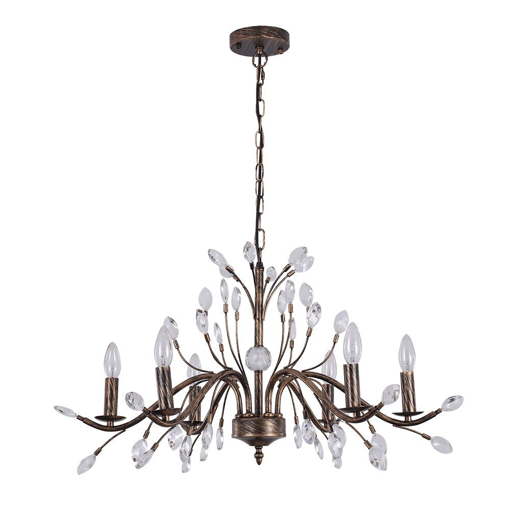 Diseño único de candelabro francés vintage con cristal, iluminación de techo para decoración. [[lstfy-media:17]]