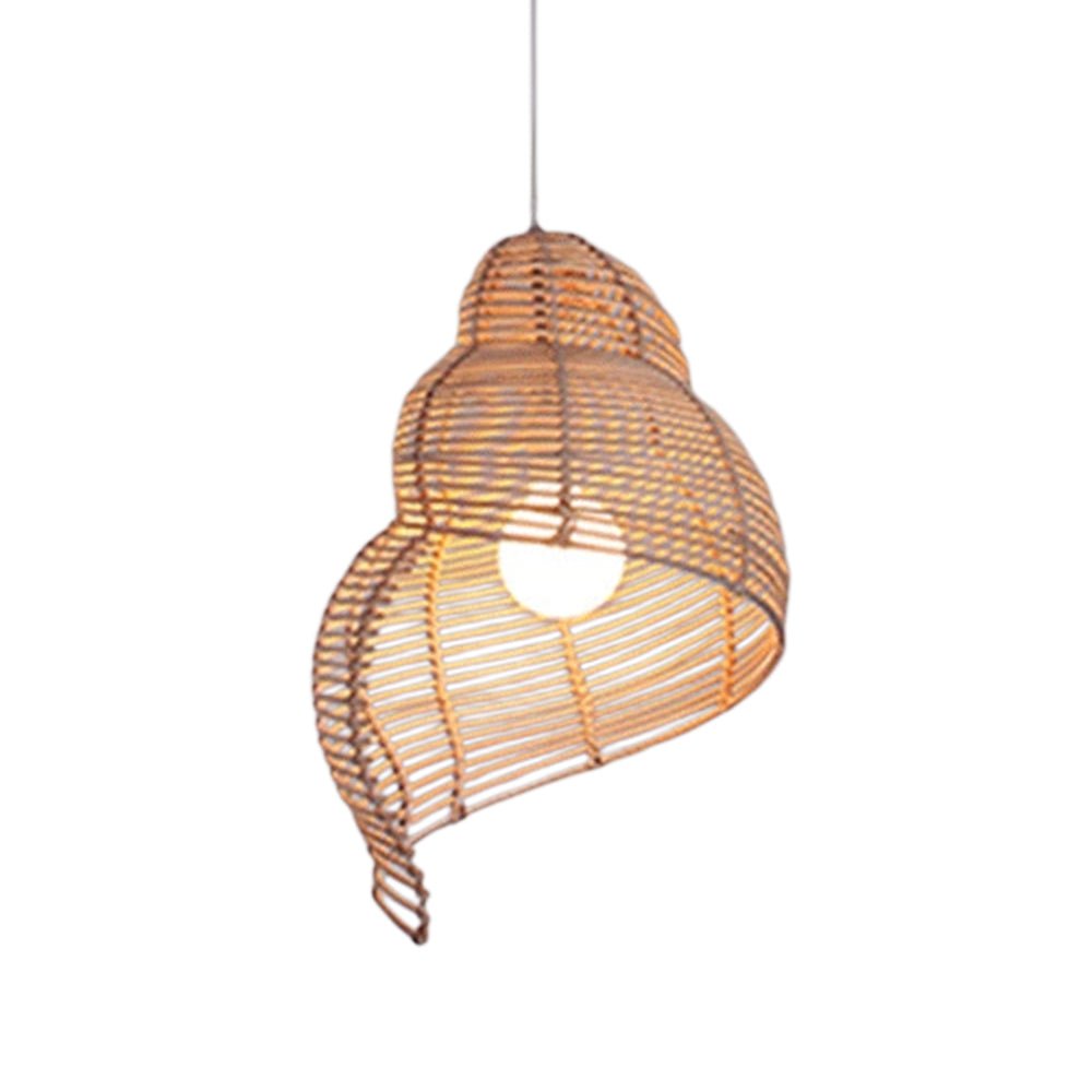 Luz para comedor. Colgante artesanal con diseño de caracol y espiral. Decoración de techo costera.