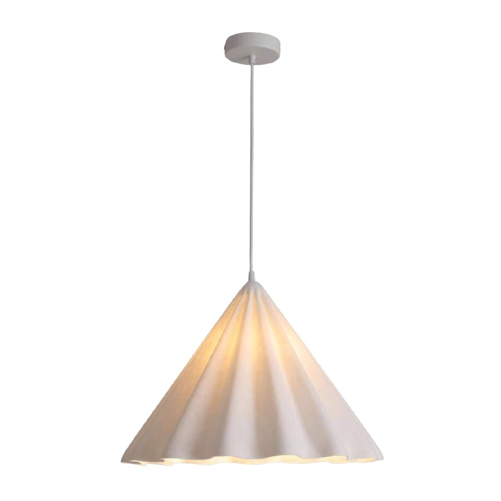 Lámpara colgante cono ondulado, iluminación suave y acogedora para cualquier espacio del hogar.