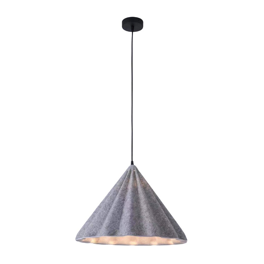 Lámpara colgante estilo contemporáneo, cono ondulado, perfecta para entrada, comedor o cocina.