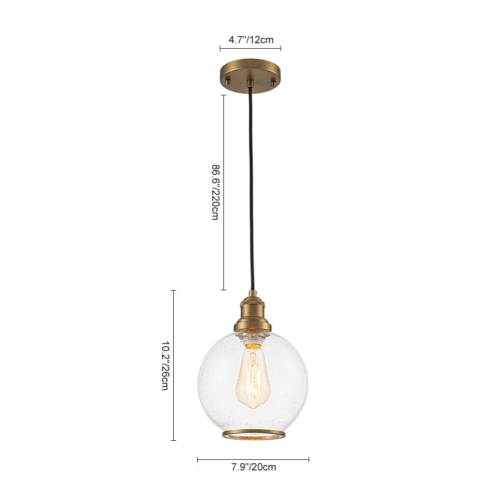Iluminación interior contemporánea: lámpara de vidrio semilla estilo globo para comedor.