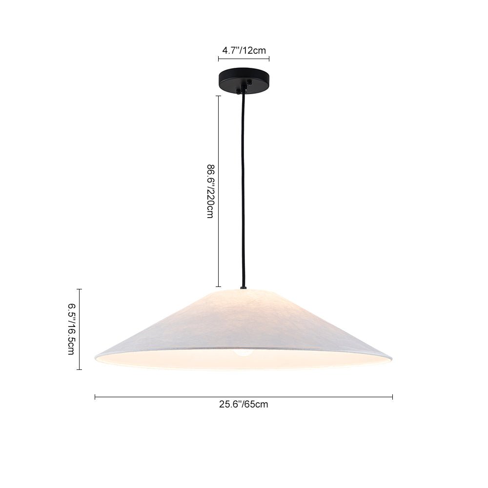 Lámpara colgante de cono moderno, diseño elegante de 1 luz para iluminación de techo en hogares contemporáneos.