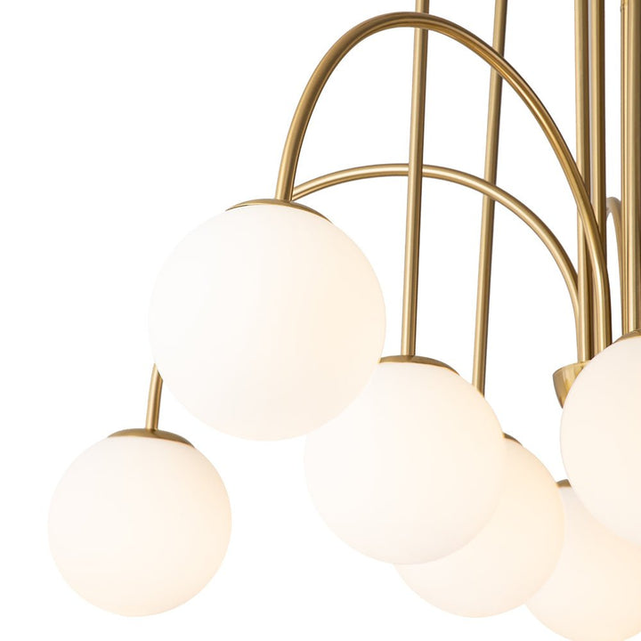 Lámpara de araña de burbuja de vidrio, 10 luces, estilo moderno y contemporáneo para el hogar.