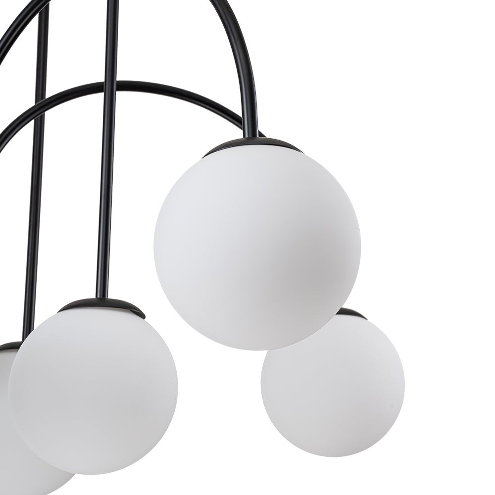 Lámpara de araña de 10 luces contemporánea, diseño de burbujas de vidrio, iluminación moderna salón.