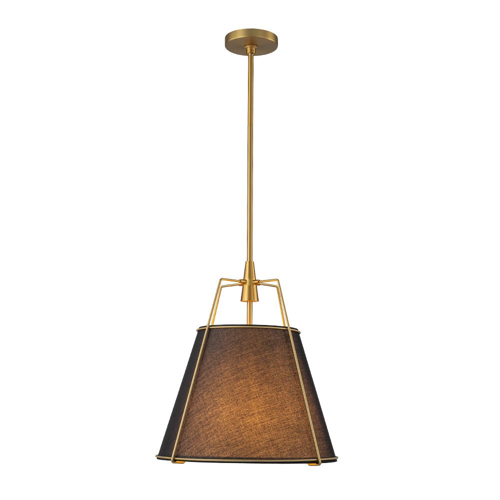Luz colgante cónica. 4 luces para iluminación interior. Estilo contemporáneo en negro.