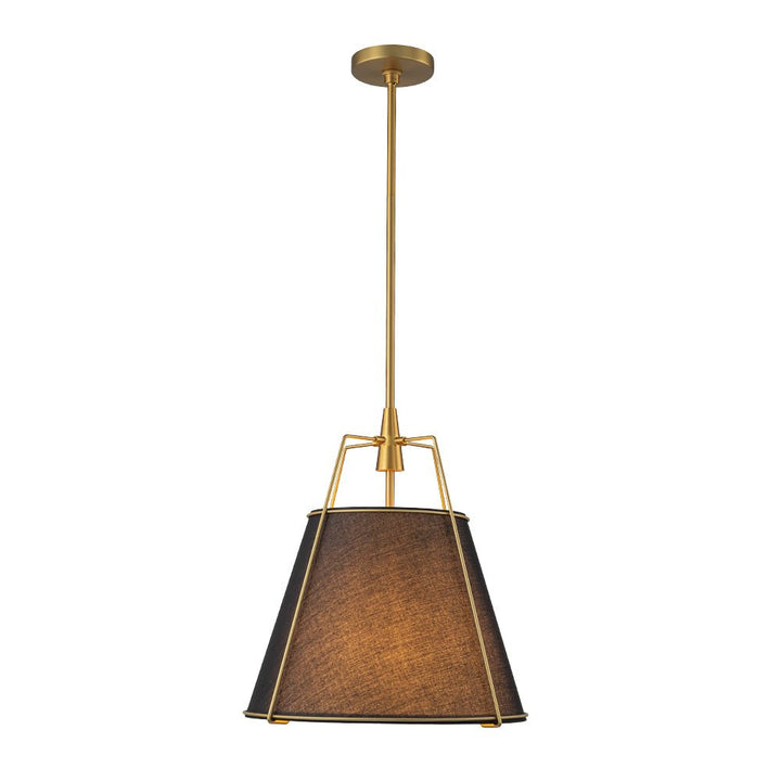 Luz colgante cónica. 4 luces para iluminación interior. Estilo contemporáneo en negro.