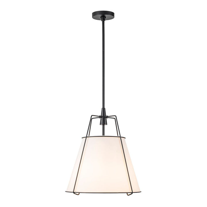 Iluminación interior, luz colgante cónica de 4 luces. Acabado níquel para un hogar chic.