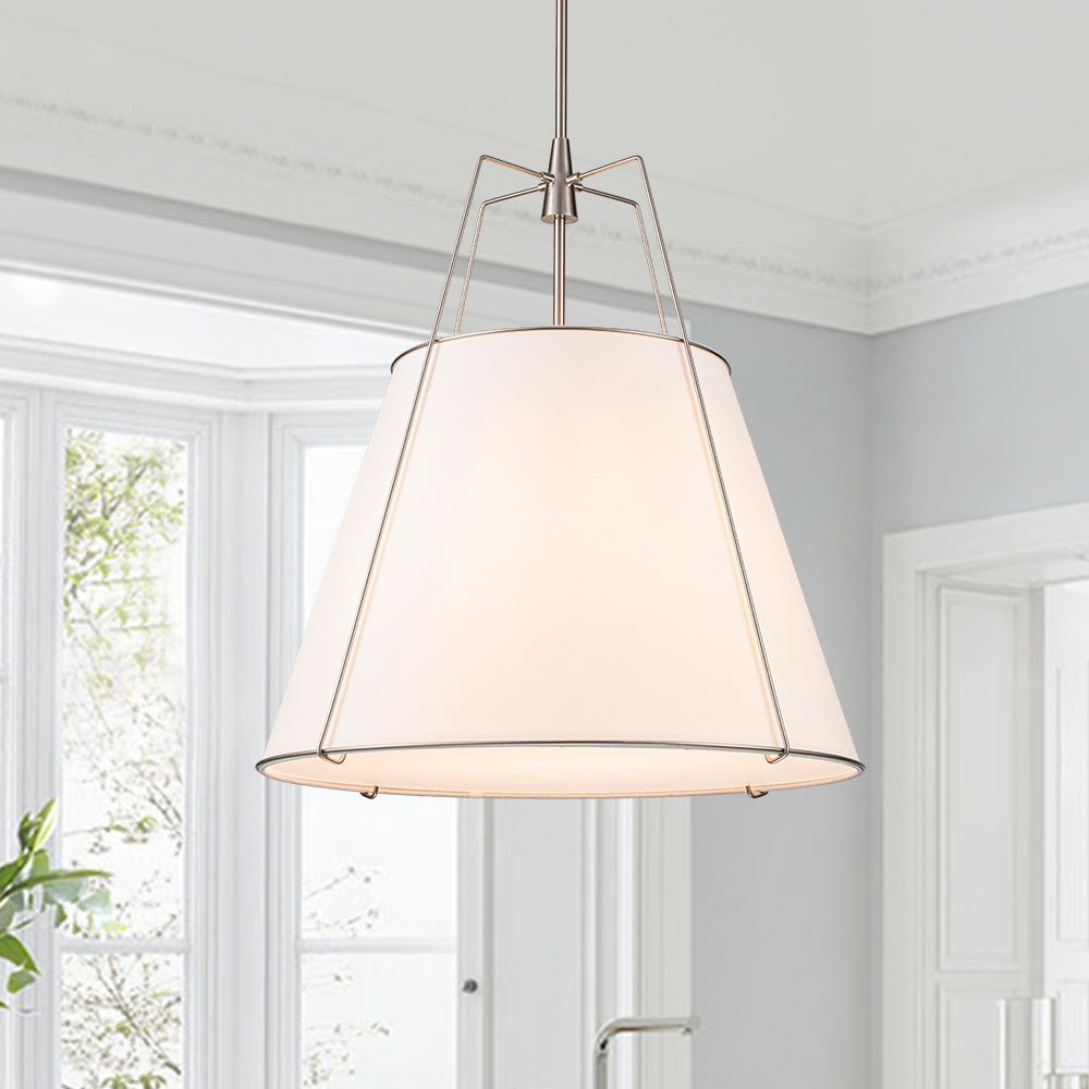 Lámpara colgante cónica de 4 luces. Estilo moderno, ideal para la decoración de sala.