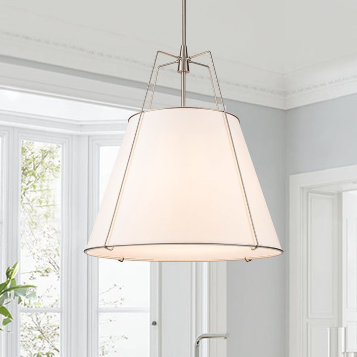Lámpara colgante cónica de 4 luces. Estilo moderno, ideal para la decoración de sala.