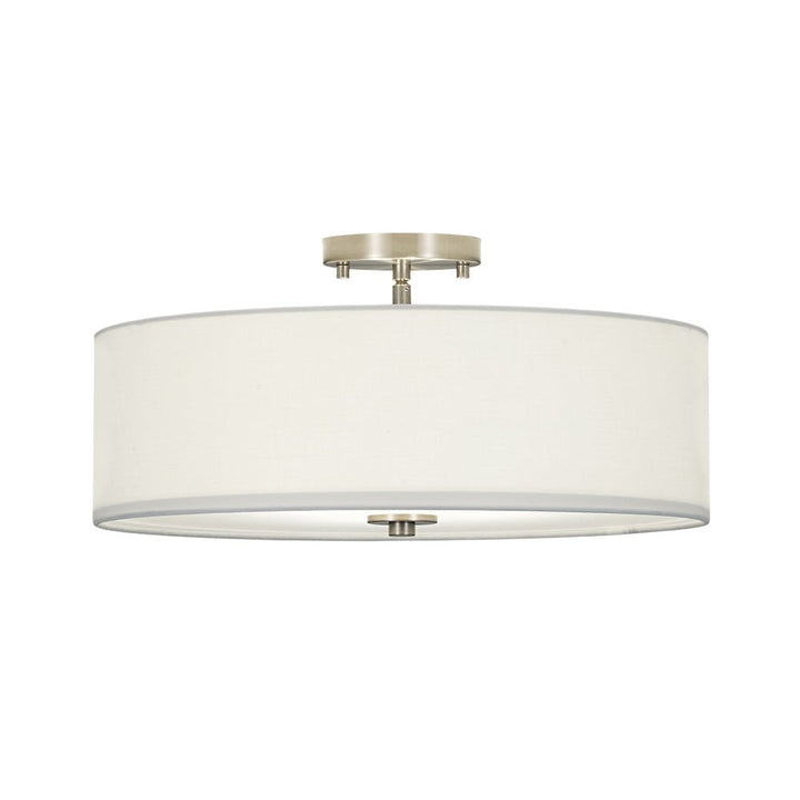 Luz de techo semi-flush de lino, estilo contemporáneo. 4 luces para un brillo suave y cálido.