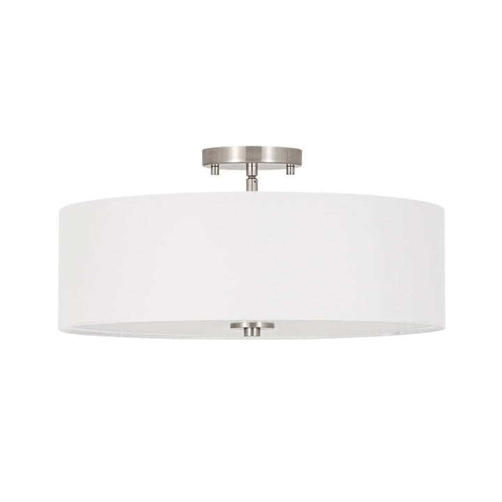 Iluminación de techo semi-flush, moderna. Lámpara de lino con 4 luces para sala de estar.